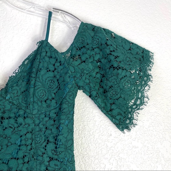 BARDOT Green Off the Shoulder Lace Dress NWT (6/S) - Picture 3 of 8